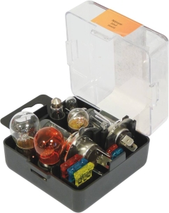 Coffret de secours 12V H1/H4/H7 - 8 ampoules + 5 fusibles - lot de 10 pcs