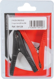 Pinces tôle 30A 80mm rouge/noire - blister