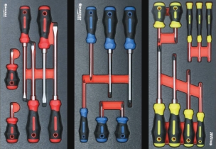 Servante d'atelier 7 tiroirs composée de 176 outils - modules métal