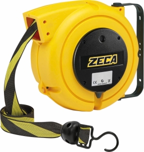 Enrouleur automatique de ruban jaune et noir 20m