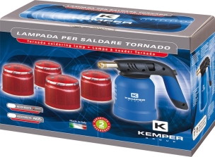 Lampe à souder avec allumage piezo avec 4 cartouches de gaz à percer 190g