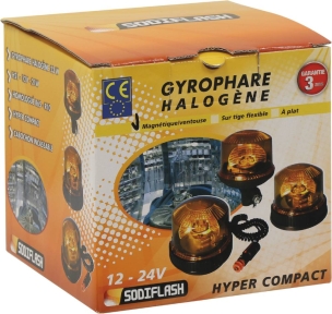 Gyrophare halogène 23W 12/24V magnétique Gyrophare halogène 23W 12/24V magnétique