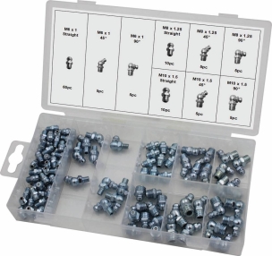 Coffret de 110 graisseurs hydrauliques - lot de 6 pcs