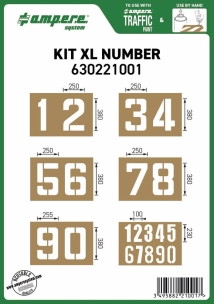 Pochoir réutilisable pour marquage au sol - kit chiffres 6 planches 740x610mm