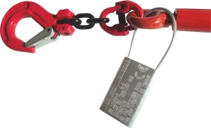 Tendeur d'arrimage à cliquet 6,3T 3,5m avec chaîne 10mm ajustable et 2 crochets