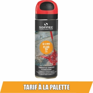 Peinture traceur de chantier 12 mois rouge fluo - aérosol 500ml