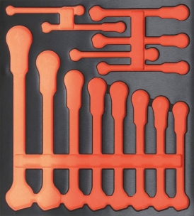 Module mousse 395x356mm métal vide pour clés à cliquet articulées