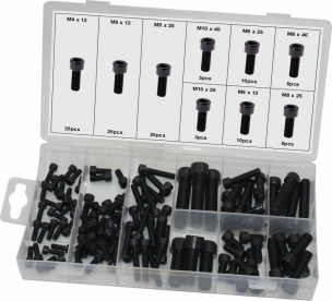 Vis BTR à tête ronde de M4 à M10 - 6 coffrets de 106 pcs
