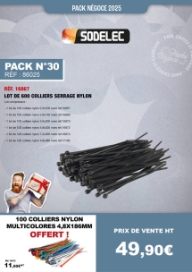 PN N°30 lot de 700 colliers serrage nylon et assortiment de 100 colliers nylon multicolores