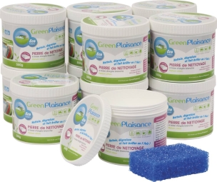 Pierre de nettoyage universelle - lot de 12 pots de 550g avec éponge