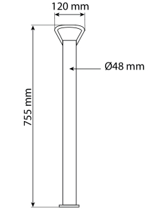 Béquille acier ronde de 48mm 200kg