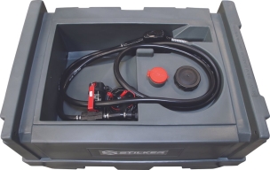 Cuve de ravitaillement gasoil 400L avec kit pompe à gasoil 12V 40 l/min et pistolet automatique
