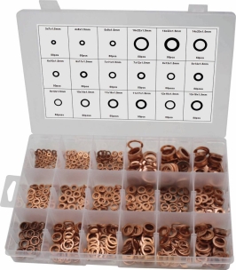 Rondelle en cuivre de 3 à 16mm - coffret de 900 pcs