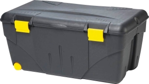 Malle/coffre sur roulette avec couvercle 110L 858x487x396mm