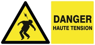 Panneau Danger haute tension rigide 330x200mm