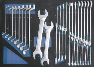 Servante d'atelier 7 tiroirs composée de 215 outils - modules mousses