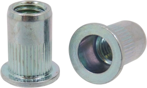 Insert/rivet ouvert acier à tête plate M8 de 0,5 à 3mm - 250 pcs