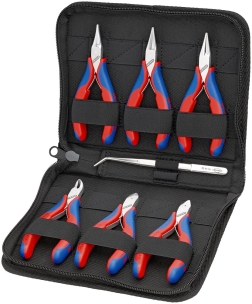 Trousse composée d'un jeu de 6 pinces pour l'électronique bi-matière