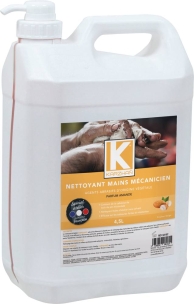 Nettoyant mains mécanicien beige parfum amande - lot de 4 bidons de 4,5L avec pompe