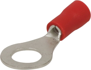 Cosse à oeil isolée rouge M6 - lot de 100 pcs