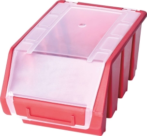 Boîte à bec rouge avec couvercle 240x170x126mm