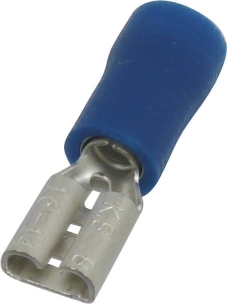 Cosse plate femelle isolée bleue 4,8X0,8mm - lot de 100 pcs