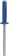 Rivet pétale spécial plaque d'immatriculation bleu 4x18mm - 25 pcs