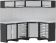 Mobilier d'atelier 4 éléments angle inox