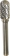 Fraise métallique cylindrique à bout arrondi sur tige 6mm
