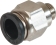 Raccord instantané métallique droit mâle cylindrique 1/8" pour tuyau rilsan 10mm - lot de 10 pcs