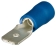 Cosses plates mâles isolées bleu 6,3x0,8mm / 1,5-2,5mm² - lot de 100pcs