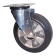 Chape zinguée moyenne pivotante aluminium + caoutchouc D.125mm