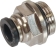 Raccord instantané métallique droit mâle cylindrique 3/8" pour tuyau rilsan 8mm - lot de 10 pcs