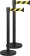 Poteau avec dérouleur de sangle automatique jaune/noir 48mmx2,3m - lot de 2 pcs