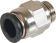 Raccord instantané métallique droit mâle cylindrique 1/4" pour tuyau rilsan 10mm - lot de 10 pcs
