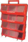 Armoire de rangement plastique 12 tiroirs avec poignée et vitre transparente 360x130x470mm