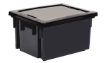 Bac de rangement renforcé gris 20L avec couvercle 390x290x230mm Bac de rangement renforcé gris 20L avec couvercle 390x290x230mm