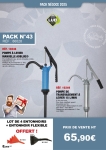 PN N°43 lot pompe à levier AdBlue® et pompe de transvasement à levier 15 l/min, avec lot de 5 entonnoirs