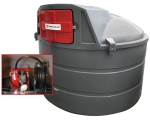 Cuve de stockage gasoil PEHD 5000L DP avec armoire intégrée pour station à gasoil 230V 100 l/min pistolet automatique/compteur/filtre et enrouleur tuyau automatique 8m