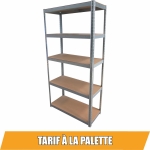 Etagère métallique à emboîter 5 tablettes bois 1800x900x450mm max 1,25T