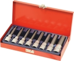 Douilles tournevis 1/2" avec embout 100mm hexagonal de 4 à 17mm - coffret métallique de 8 pcs