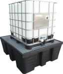 Bac de rétention 1000L PE avec caillebotis acier pour 1 IBC