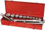 Coffret métallique de douilles 3/4" 6 pans - 14 pcs