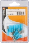 Cosse plate femelle isolée thermorétractable bleue 6,3x0,8mm - lot de 10 pcs