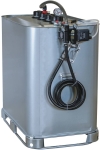 Cuve de stockage gasoil galvanisée 700L double paroi avec kit pompe à gasoil 12V 56 l/min