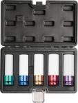 Douilles à chocs gainées 1/2" pour jantes alu - coffret de 5 pcs