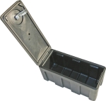 Coffre de rangement en plastique noir 515x220x277 ouverture latérale