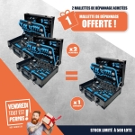 OPE VTEP - Lot de 3 mallettes de dépannage 112 outils 1/4" - 1/2" réf. 15154 dont 1 offerte