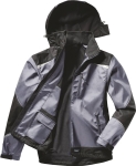 Veste de travail softshell 350 g/m² avec capuche et doublure gris/noir L