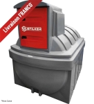 Cuve de stockage gasoil PEHD DP 2500L avec armoire intégrée pour station à gasoil 230V 50 l/min et pistolet automatique/compteur/filtre